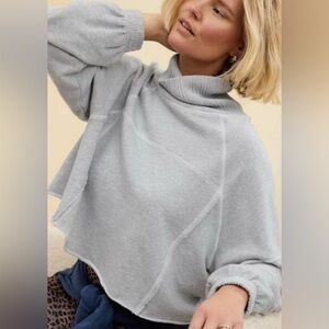 Aerie New Heights Turtleneck Sweatshirt Grey, size S, like new!